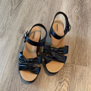 Sonoma Black Bow Slingback Sandals with Buckle